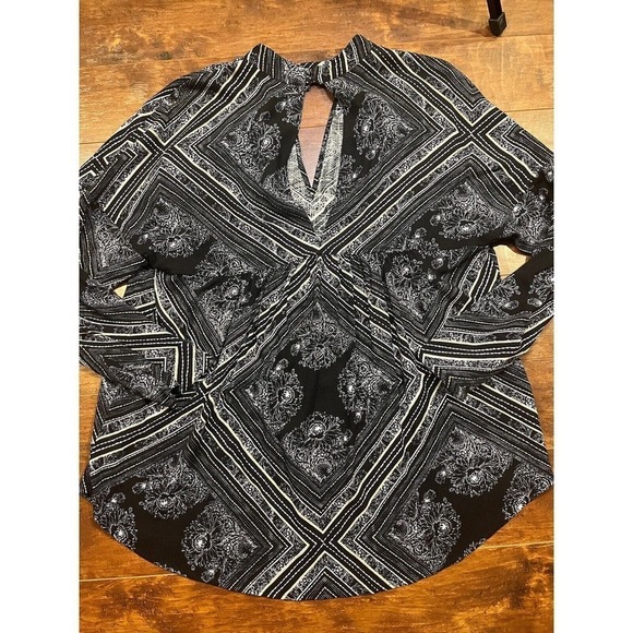 Free People Walking On A Dream Tunic Shirt Black Size Large Boho Long Sleeve - Picture 7 of 8